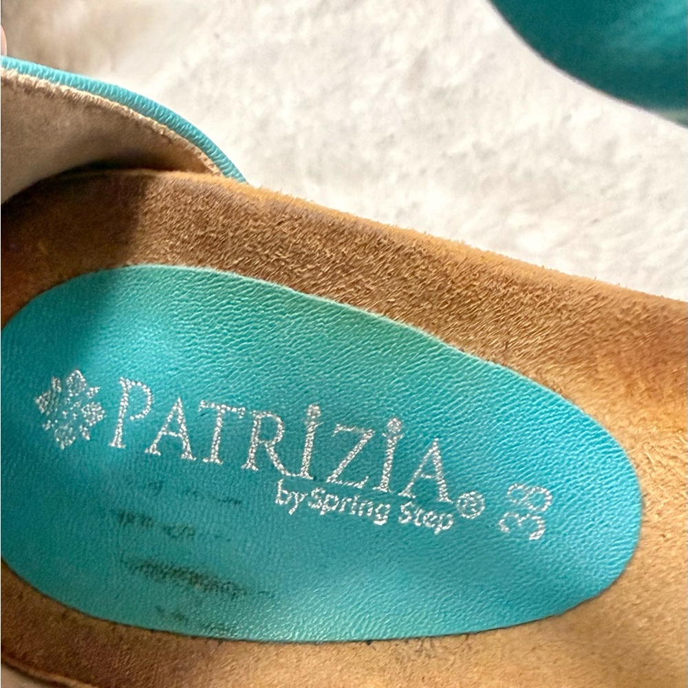 Patrizia Spring Step Teal Wedge T-strap Floral Jeweled Comfort Resort Shoes 7 - Picture 15 of 15